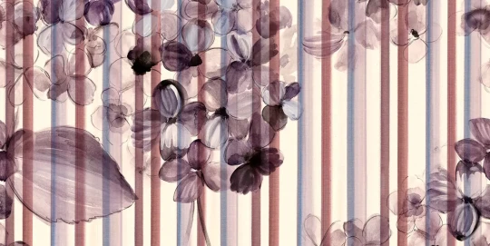 Tecnografica 56090-2 Bioliving Charleston Cream - mural w kwiaty i paski