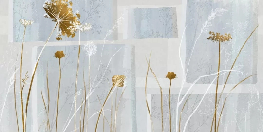 Tecnografica 81469-1 Bioliving Espero Blu - mural w złote dmuchawce