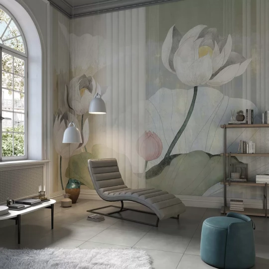 Tecnografica 81522-2 Bioliving Nympheas Light Blue - mural w lilie wodne