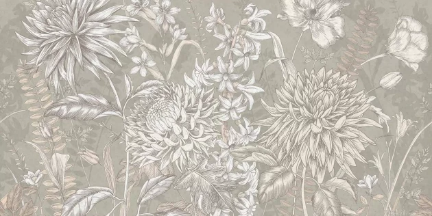 Tecnografica 82781-4 Bioliving Wildflowers Sage - mural w dzikie kwiaty