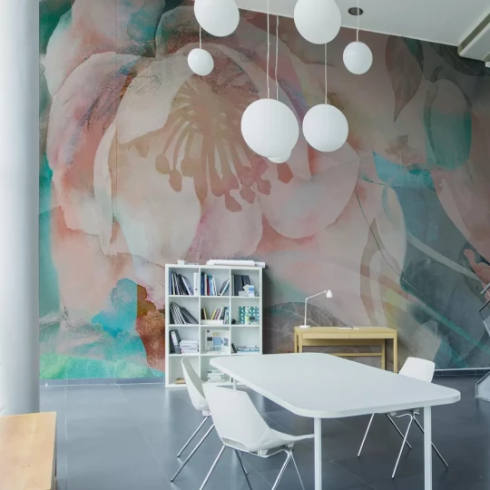 Tecnografica 54807-2 Bioliving Juliet Silver - mural w duże kwiaty