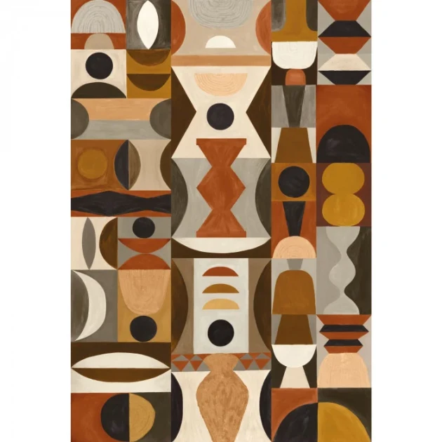 Casamance A75564180 Panoramas 2 Modelage Terracotta/sable - mural geometryczny