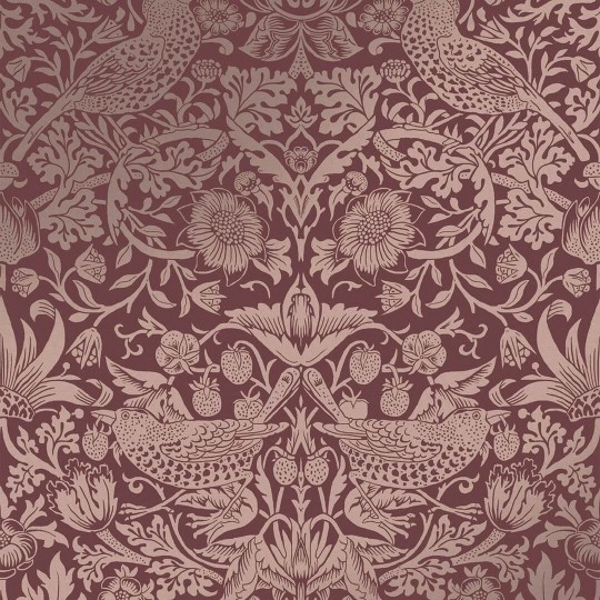 Graham & Brown 124235 William Morris At Home - metaliczna tapeta w ptaki i roślinne ornamenty