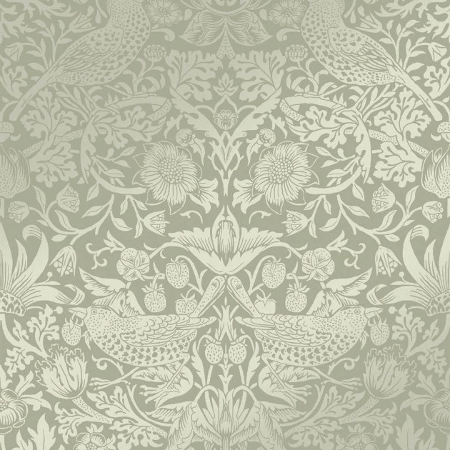 Graham & Brown 124237 William Morris At Home - metaliczna tapeta w ptaki i roślinne ornamenty
