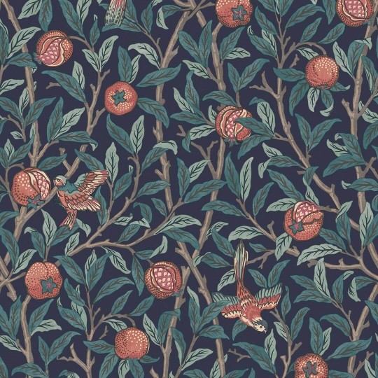 Graham & Brown 124259 William Morris At Home - tapeta w ptaki i owoce granatu