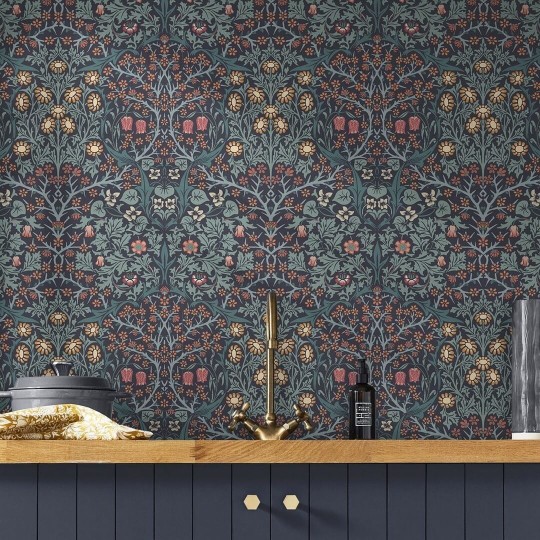Graham & Brown 124251 William Morris At Home - tapeta w stylizowane liście i kwiaty