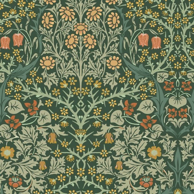 Graham & Brown 124252 William Morris At Home - tapeta w stylizowane liście i kwiaty