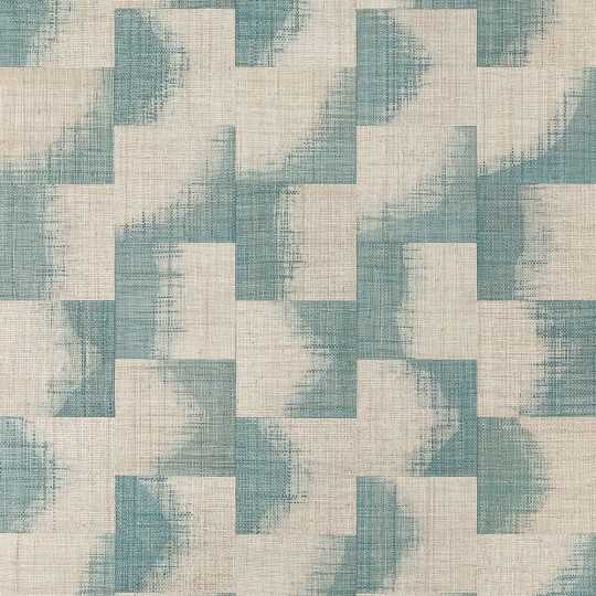 Thibaut T24429 Yutori Raffia Square Mineral - tapeta z rafii w kwadraty