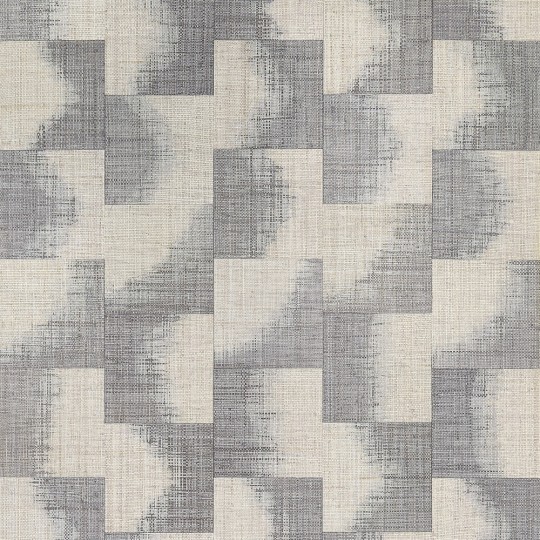 Thibaut T24430 Yutori Raffia Square Graphite - tapeta z rafii w kwadraty