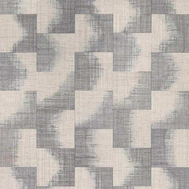 Thibaut T24430 Yutori Raffia Square Graphite - tapeta z rafii w kwadraty