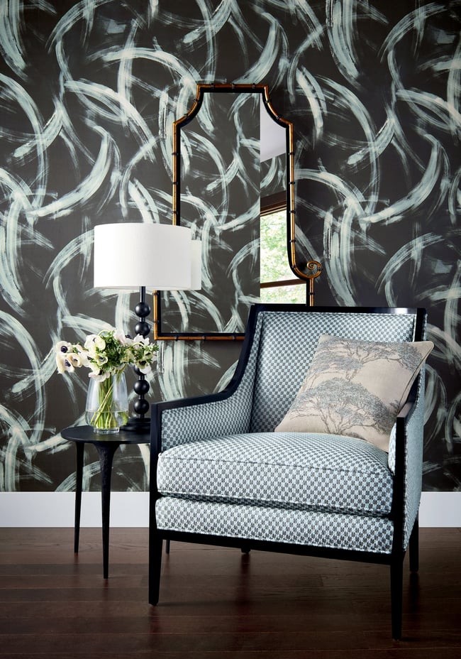 Thibaut T24449 Yutori Magnus Charcoal - tapeta w pociągniecie pędzla