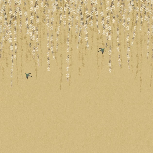 Thibaut TM24452 Yutori Blossom Mural Gold - mural w kwiaty wiśni