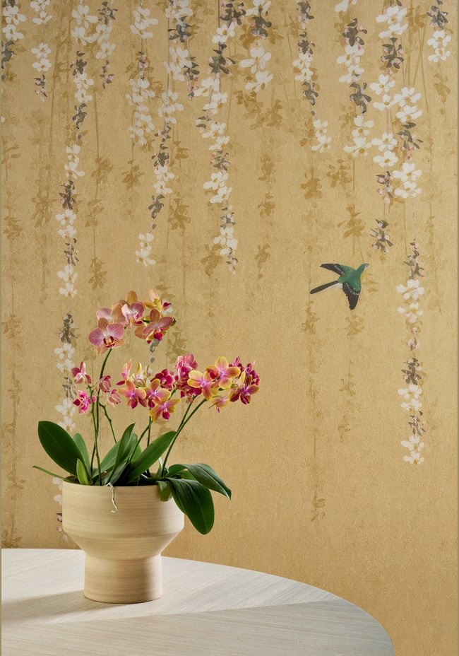 Thibaut TM24451 Yutori Blossom Mural White - mural w kwiaty wiśni
