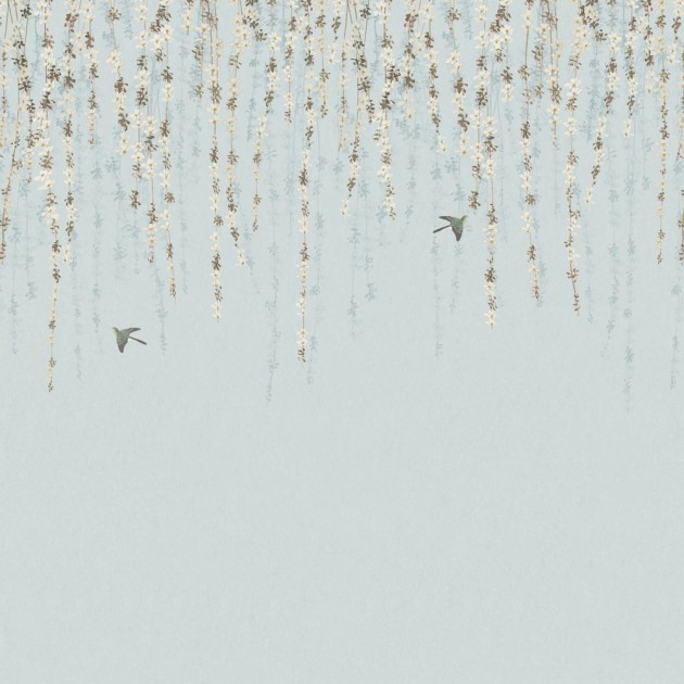 Thibaut TM24453 Yutori Blossom Mural Blue - mural w kwiaty wiśni