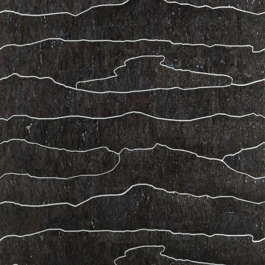 Thibaut T24406 Yutori Cloud Mosaic Black Silver - korkowa tapeta w chmur