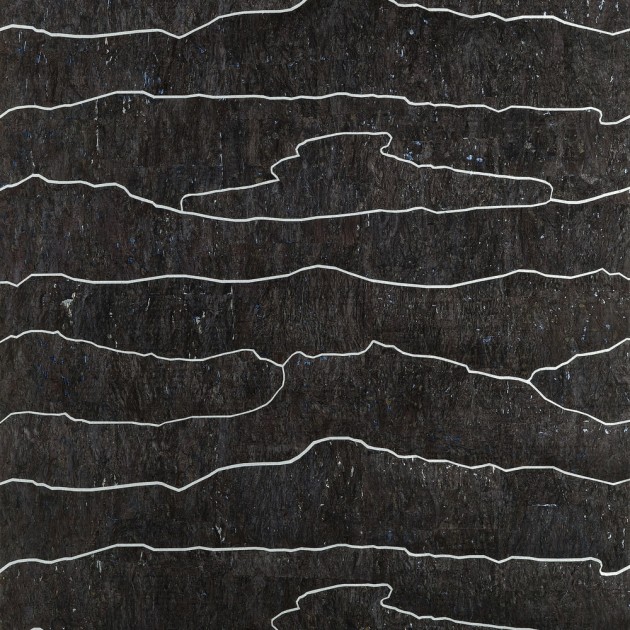 Thibaut T24406 Yutori Cloud Mosaic Black Silver - korkowa tapeta w chmur