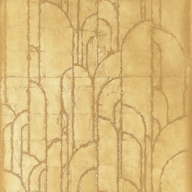 Thibaut T24414 Yutori Deco Moon Gold - tapeta w łuki art deco