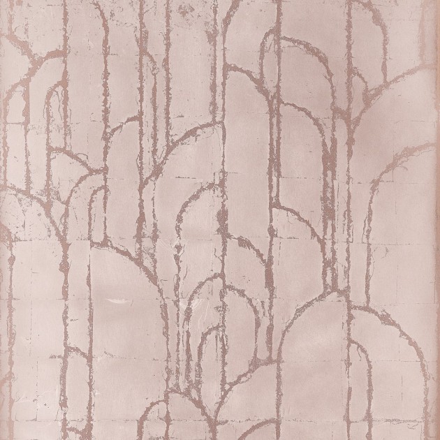 Thibaut T24415 Yutori Deco Moon Rose Gold - tapeta w łuki art deco