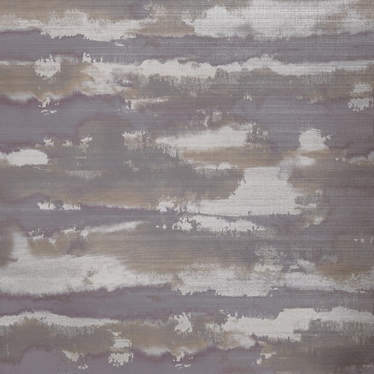 Thibaut T24423 Yutori Silver Lining Eggplant and Copper - abstrakcyjna tapeta z abaki