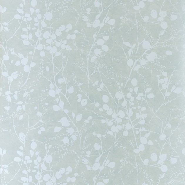 Thibaut T34097 Texture Resource 9 Katamari Bud Powder Blue and White - tapeta w liście o metalicznym połysku