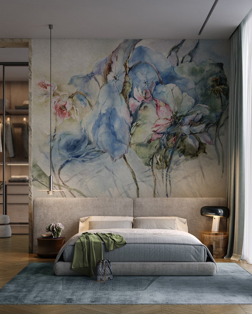 Wonderwall 35 0344 03 Lia - mural w akwarelowe rośliny