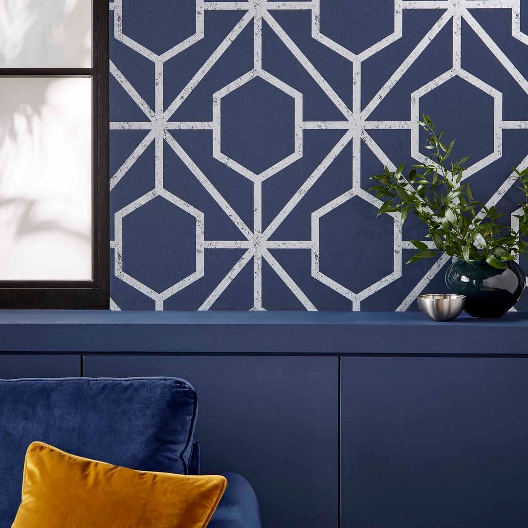 Graham & Brown 112200 Pioneer - tapeta w srebrną kratownicę