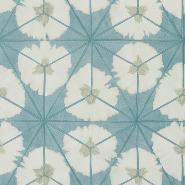 Thibaut T13091 Summer House Sunburst Aqua - tapeta w geometryczne kwiaty
