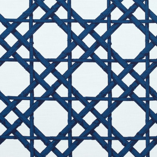Thibaut T13139 Summer House Cyrus Cane Navy - tapeta w geometryczną kratownice