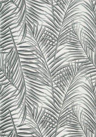 Thibaut T13118 Summer House West Palm Black and White - tapeta w liście palm