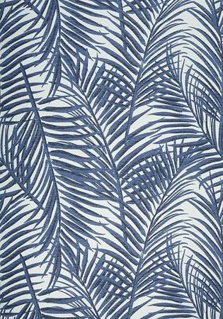 Thibaut T13121 Summer House West Palm Blue and White - tapeta w liście palm