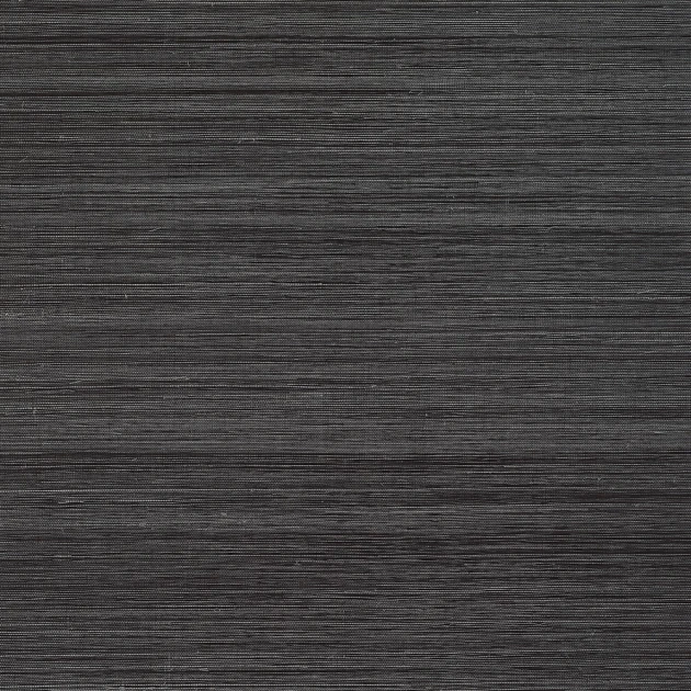 Thibaut T19670 Grasscloth Resource 6 Windward Sisal Black - tapeta z sizalu w prążki