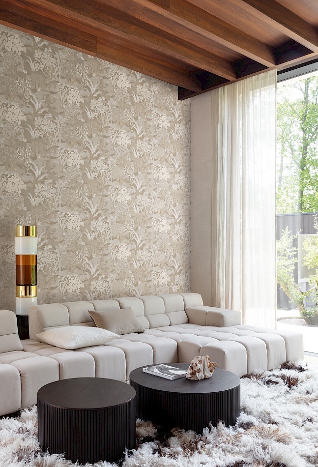 Khroma ZON504 Amazone Fabulo Ivory - tapeta w fantazyjny las i zwierzęta