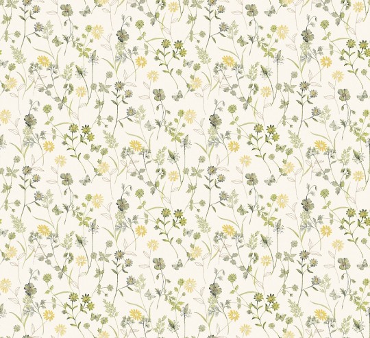 Khroma ZON103 Amazone Elysium Olive - tapeta w polne kwiaty