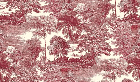 Khroma DGSAL1051-260 Amazone Salcey Burgundy - mural w leśny krajobraz