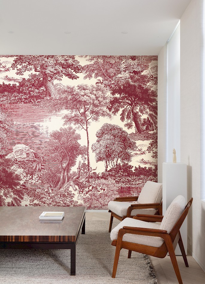 Khroma DGSAL1052-260 Amazone Salcey Burgundy - mural w leśny krajobraz