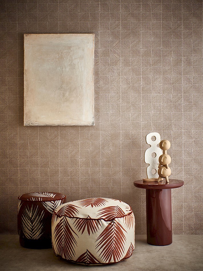 Khroma EAR303 The Texture Book Tyre Taupe - tapeta w geometryczny wzór