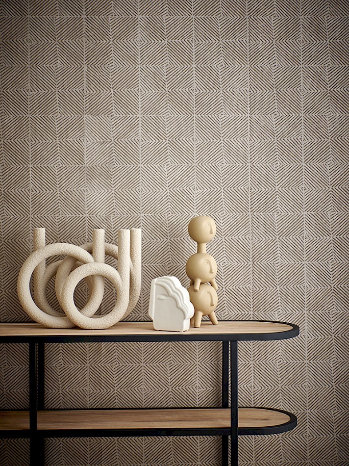 Khroma EAR303 The Texture Book Tyre Taupe - tapeta w geometryczny wzór