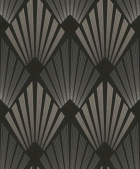 Khroma GAT303 The Texture Book Gatsby Midnight - tapeta w geometryczne wachlarze art déco