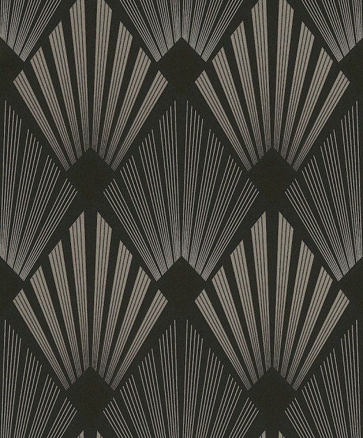 Khroma GAT303 The Texture Book Gatsby Midnight - tapeta w geometryczne wachlarze art déco