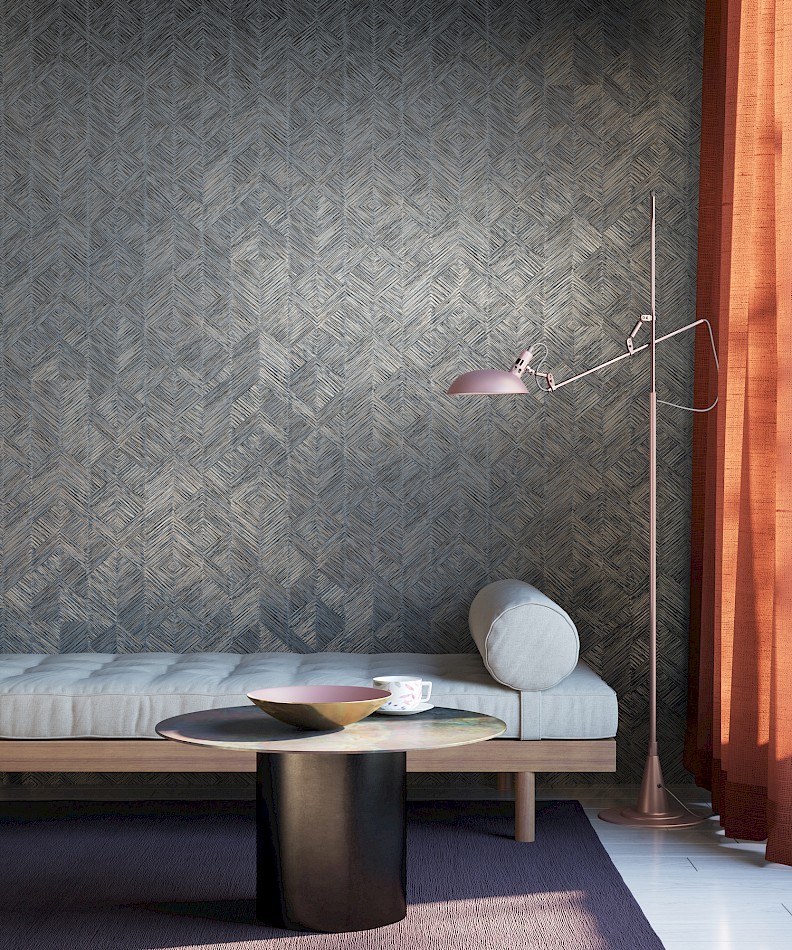 Khroma TRI101 The Texture Book Enitan Slate - tapeta w jodełkę i romby