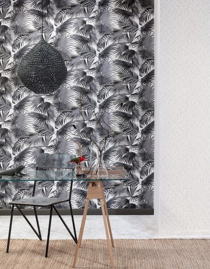 Khroma WIL301 The Texture Book Kagome Silver - tapeta geometryczna w zygzaki