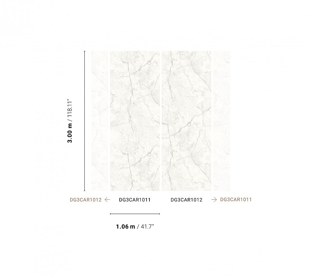 Khroma DG3CAR1012 Poémas Carrara White - mural imitujący marmur