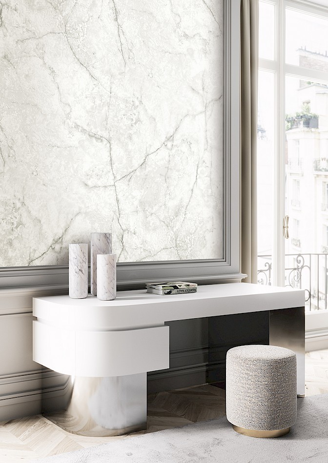 Khroma DG3CAR1012 Poémas Carrara White - mural imitujący marmur