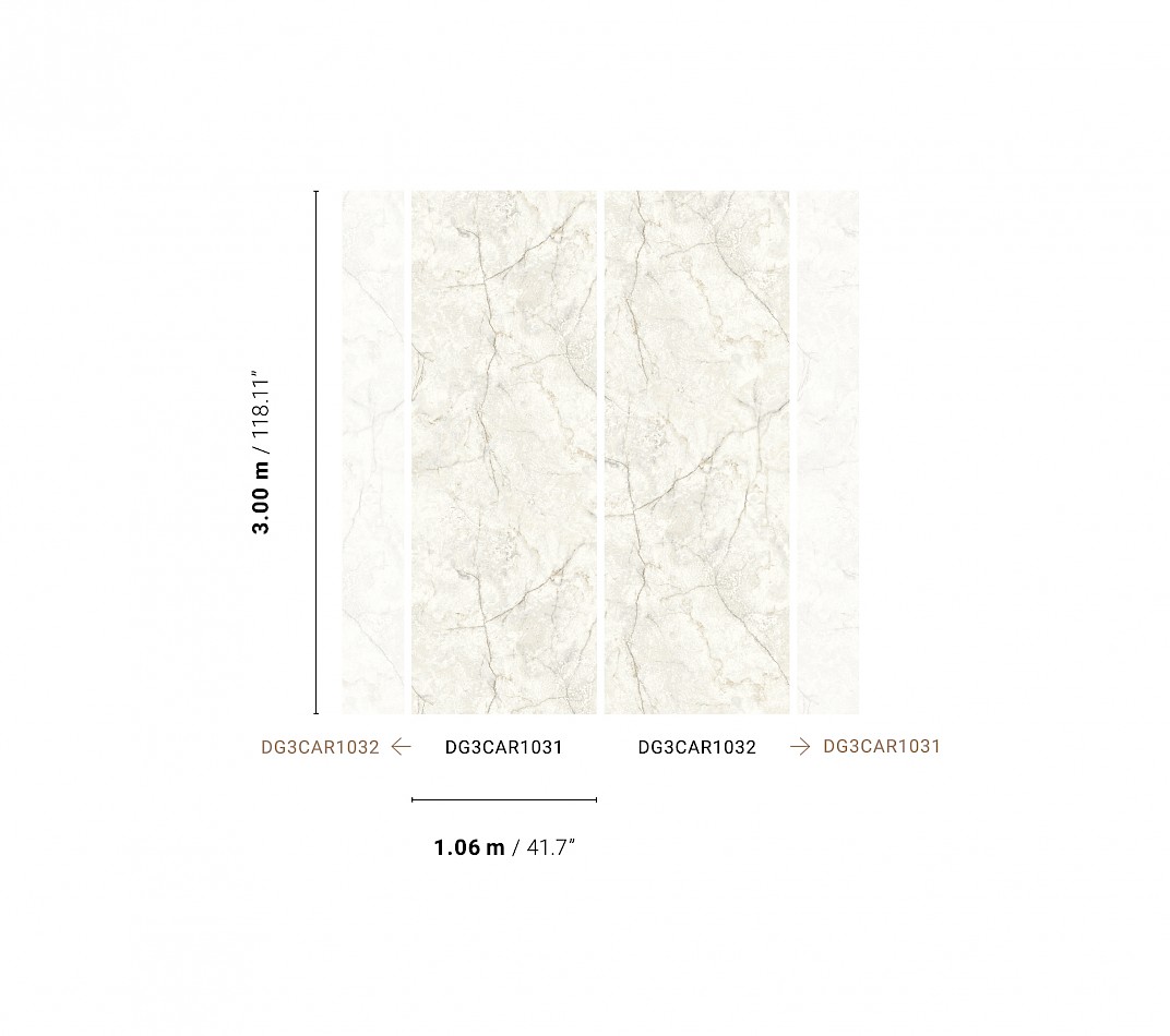 Khroma DG3CAR1032 Poémas Carrara Pearl - mural imitujący marmur