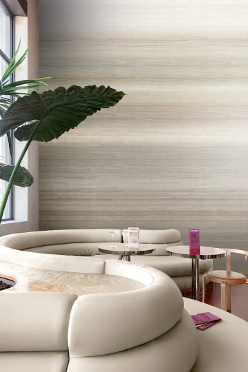 Khroma DGRIC202-260 Serica Chanderi Moonbeam - mural w poziome pasy z efektem ombre
