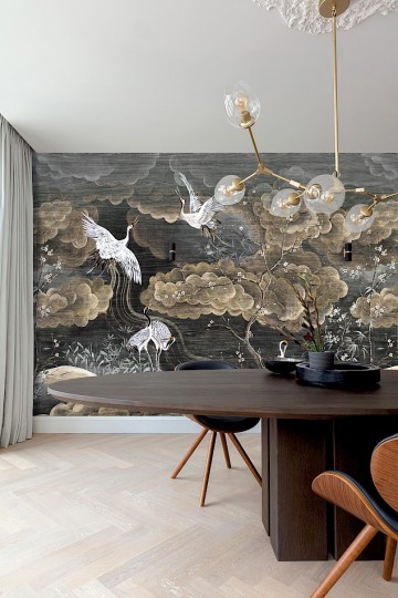 Khroma DGTRA4013-260 Traces Byobu Night - mural w żurawie