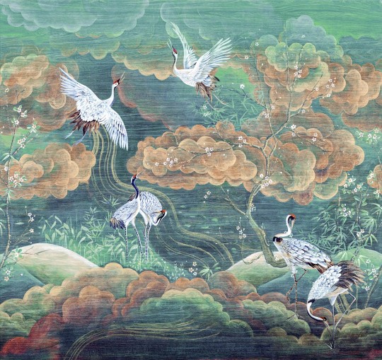 Khroma DGTRA4032-260 Traces Byobu Sunset - mural w żurawie