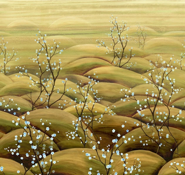 Khroma DGTRA5021-300 Traces Sakura Midori - mural w kwitnące wiśnie