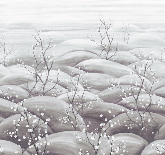 Khroma DGTRA5032-300 Traces Sakura Silver - mural w kwitnące wiśnie