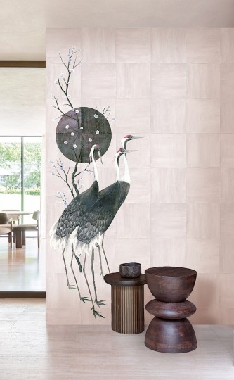 Khroma DGTRA7042-300 Traces Tsuro Pinku - mural w żurawie